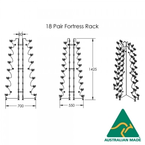 Fortress 18 Pair Dumbbell Rack