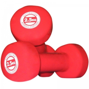 Vinyl Dumbbells - per pair (DV-2.5 - 2.5kg pair - red)